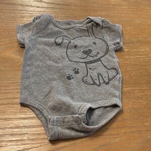 Charming Gray Puppy Graphic Bodysuit
